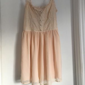 H&M blush pink corset dress